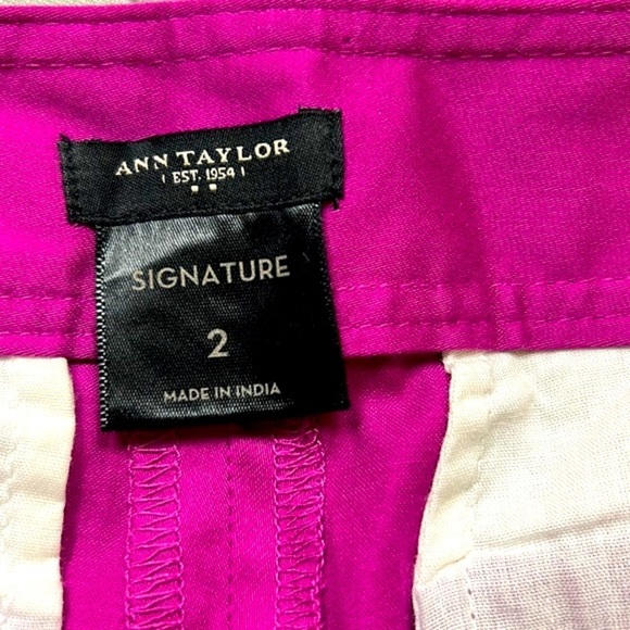 ANN TAYLOR Signature Side‎ Zip Sailor Shorts Pink Magenta Picnic Barbiecore 2 - Picture 2 of 7